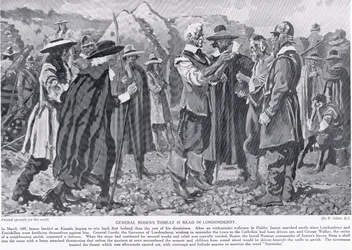 General Rosens Drohung wird in Londonderry verlesen, ca. 1910